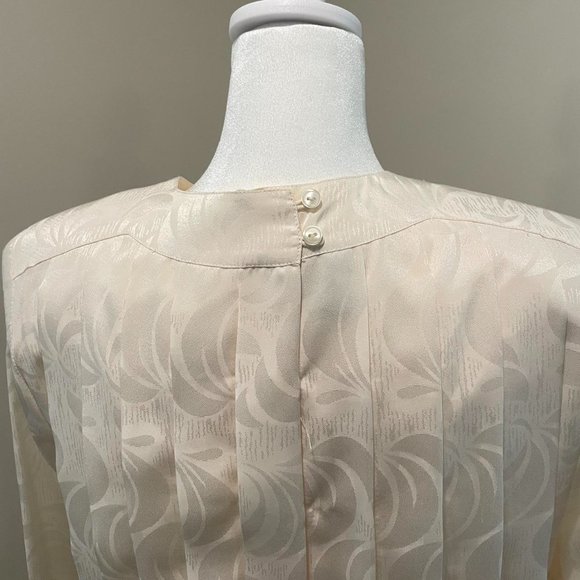 Vintage 80’s Cream Off White Long Sleeve Dress, Size 6 - Picture 5 of 8